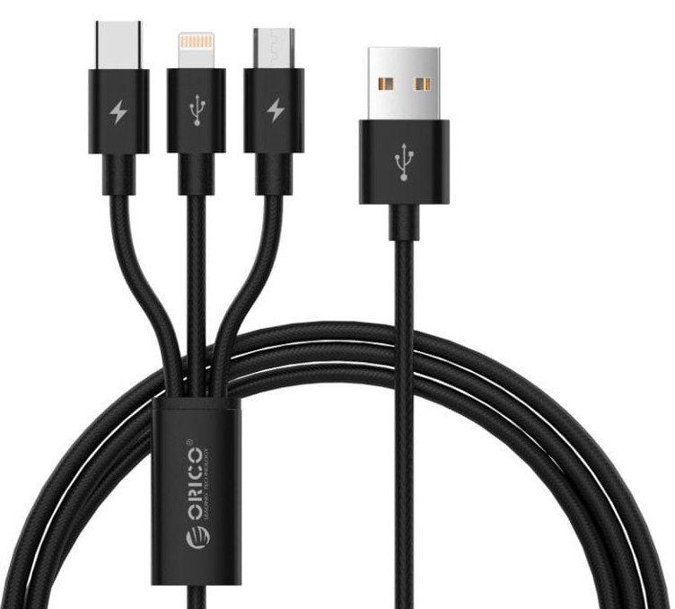 Orico 3in1 Lightning/USB-C/Mirco USB ChargeSync 1.2 Meter