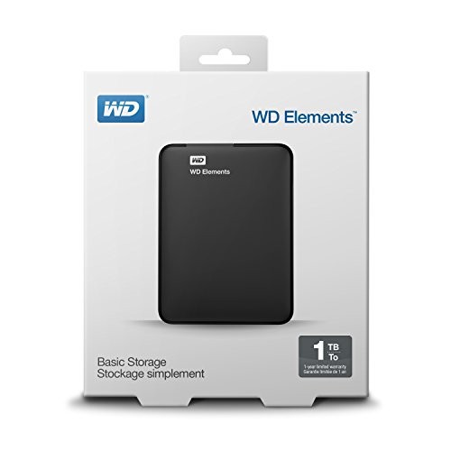 Western Digital Elements Portable Hard Drive 1TB USB 3.0