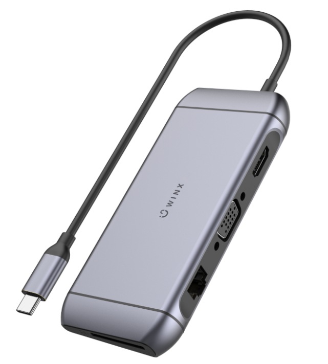 WinX Connect Max 9-in-1 Type-C Hub HDMI/VGA/USB/LAN/SD